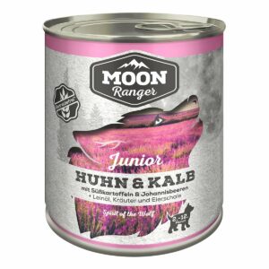 MOON Ranger Junior Huhn & Kalb mit Süßkartoffeln & Johannisbeeren 6x800g