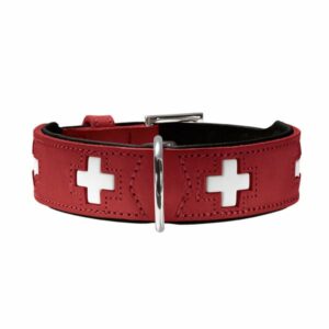 Hunter Halsband Swiss nickel Rot/Schwarz Größe 70 (56-63cm)