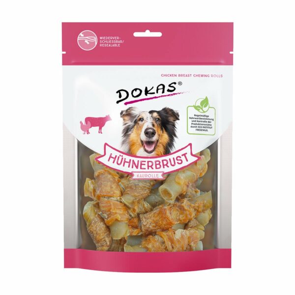 Dokas Hundesnack Hühnerbrust Kaurolle 250g