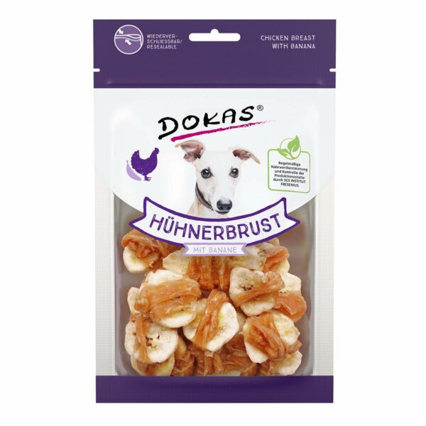 Dokas Hundesnack Hühnerbrust mit Banane 4x70g