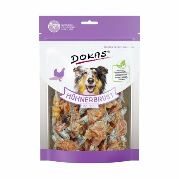 Dokas Hundesnack Hühnerbrust mit Fisch 2x220g