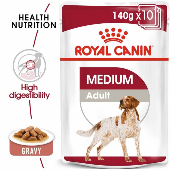 ROYAL CANIN MEDIUM Adult Nassfutter für mittelgroße Hunde 20x140g