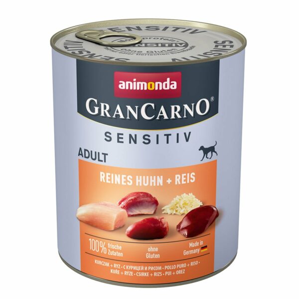 animonda GranCarno Adult Sensitiv Reines Huhn + Reis 12x800g