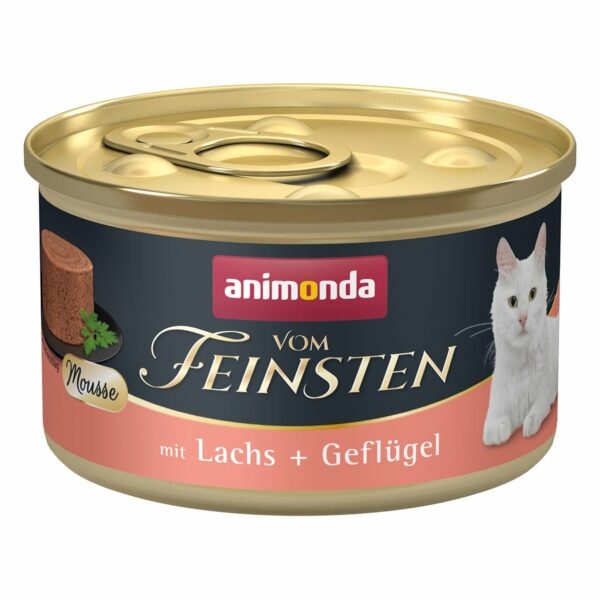 animonda vom Feinsten Mousse mit Lachs + Geflügel 12x85g