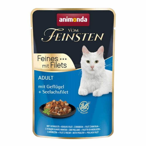 animonda vom Feinsten Adult mit Geflügel + Seelachsfilet 36x85g