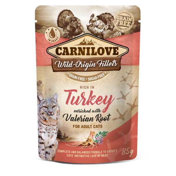 Carnilove Cat Pouch Ragout - Turkey enriched with Valerian 24x85g