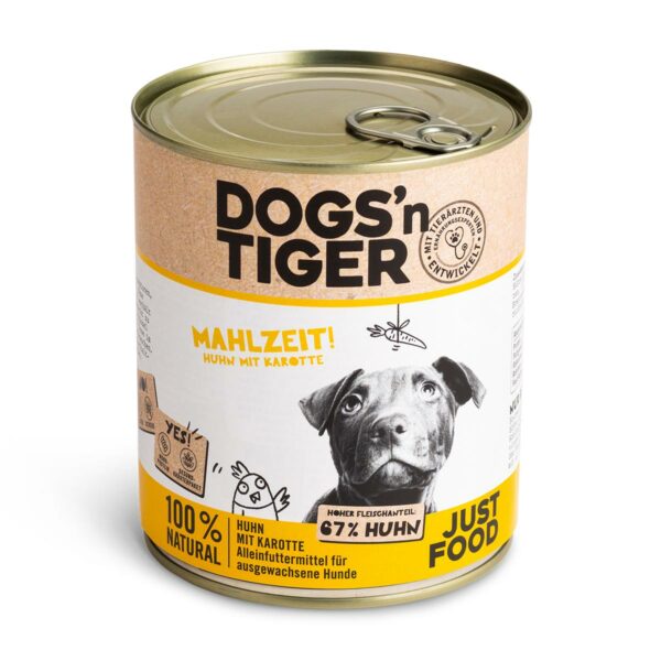 Dogs'n Tiger Mahlzeit! Nassfutter Huhn mit Karotte 6x800g