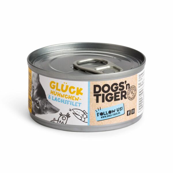 Dogs'n Tiger Glück Nassfutter Hühner- & Lachsfilet 12x70g