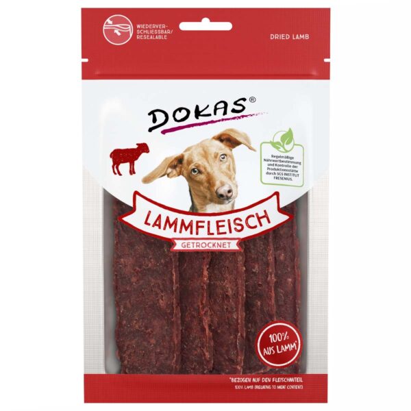 Dokas Hundesnack Lammfleisch getrocknet 6x70g