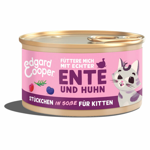 Edgard & Cooper Stückchen in Sauce Kitten Ente und Huhn 6x85g