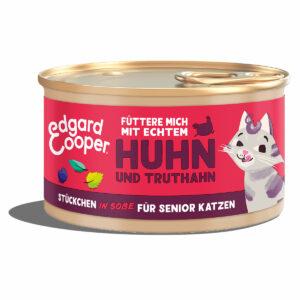 Edgard & Cooper Stückchen in Sauce Senior Truthahn und Huhn 6x85g