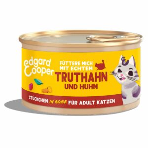 Edgard & Cooper Stückchen in Soße Truthahn und Huhn 6x85g