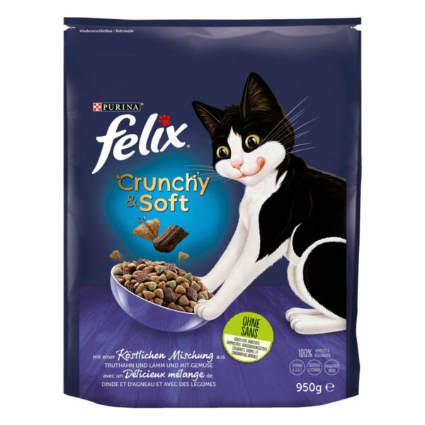 FELIX Crunchy & Soft Lamm & Truthahn 4x950g