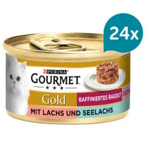 GOURMET Gold Raffiniertes Ragout Duetto mit Lachs und Seelachs 24x85g