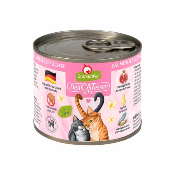 GranataPet Katze - Delicatessen Dose Lachs & Meeresfrüchte 12x200g