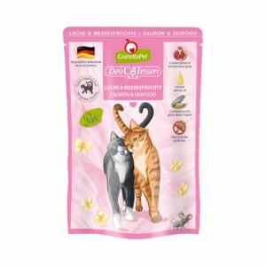 GranataPet Katze - Delicatessen Pouch Lachs & Meeresfrüchte 6x85g