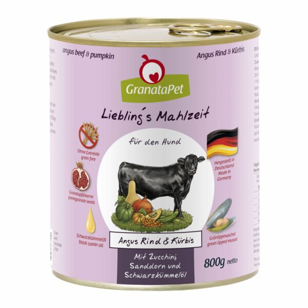 GranataPet Liebling's Mahlzeit Angus Rind und Kürbis 6x800g