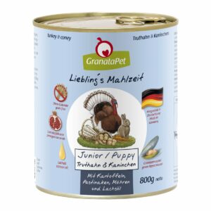 GranataPet Liebling's Mahlzeit Junior Truthahn und Kaninchen 12x800g