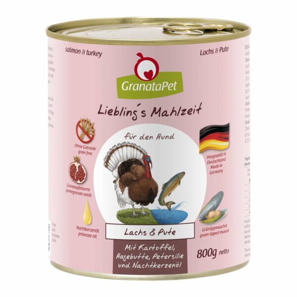 GranataPet Liebling's Mahlzeit Lachs und Pute 6x800g