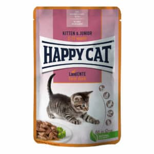 Happy Cat Kitten & Junior Land Ente Pouch 24x85g