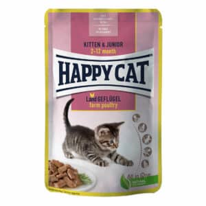 Happy Cat Tray Kitten & Junior Land Geflügel 12x85g