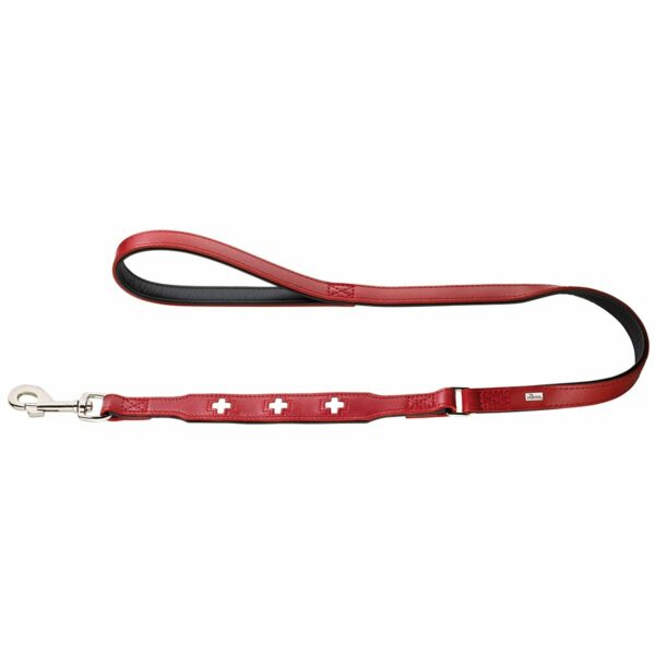 Hunter Führleine Swiss 18/100 Leder rot/schwarz