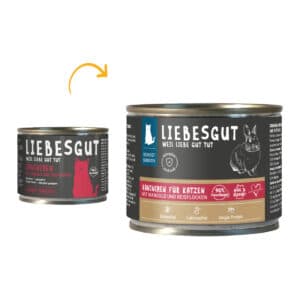 Liebesgut Biokost Sensitiv Kaninchen mit Mangold und Reis 12x200g