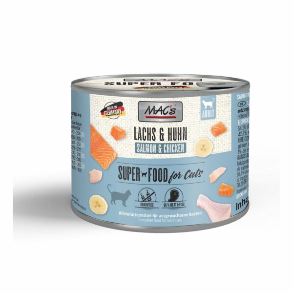 MAC's Cat Fleischmenü Lachs und Hühnchen 12x200g