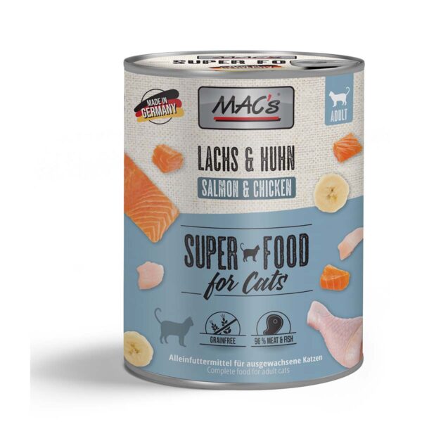 MAC's Cat Fleischmenü Lachs und Huhn 12x800g