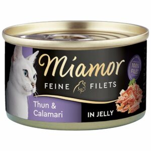 Miamor Katzenfutter Feine Filets in Jelly Thunfisch und Calamari 48x100g