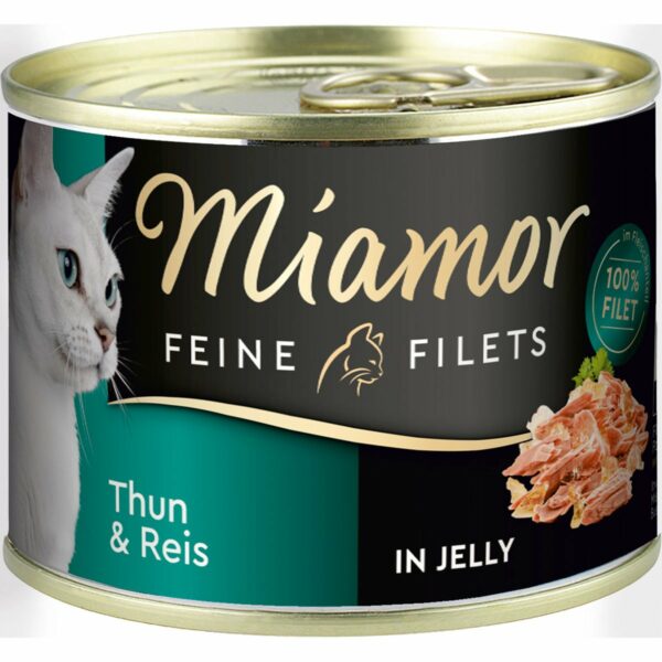 Miamor Katzen-Nassfutter Feine Filets in Jelly Thunfisch und Reis 12x185g