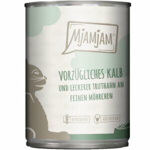 MjAMjAM vorzügliches Kalb und Truthahn an leckeren Möhrchen 24x400g