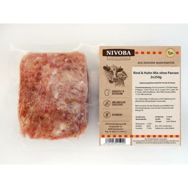 Nivoba Rind & Huhn Mix ohne Pansen 56x2x250g