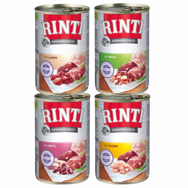 Rinti Kennerfleisch Mix Lamm & Huhn & Ente & Wild 24x400g