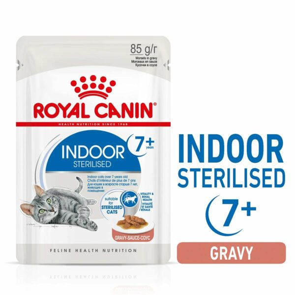 ROYAL CANIN INDOOR 7+ Sterilised in Soße Nassfutter für Wohnungskatzen ab 7 Jahren 48x85g