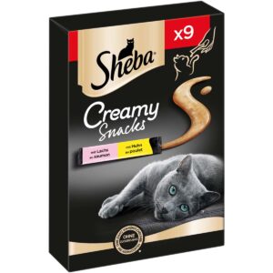 SHEBA® Creamy Snacks mit Huhn und Lachs 9x12g