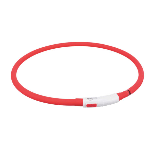 Trixie Leuchthalsband Flash USB XS-XL 70cm rot