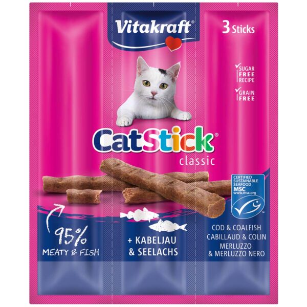 Vitakraft Cat Stick® Kabeljau & Seelachs MSC 10x3 Stück