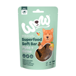 WOW SUPERFOOD Soft Bar Pute mit Birne 150g