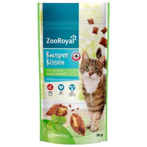 ZooRoyal Knusperkissen mit Huhn & Katzenminze 4x70g