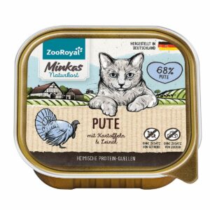 ZooRoyal Minkas Naturkost Adult Pute mit Kartoffeln & Leinöl 16x100g