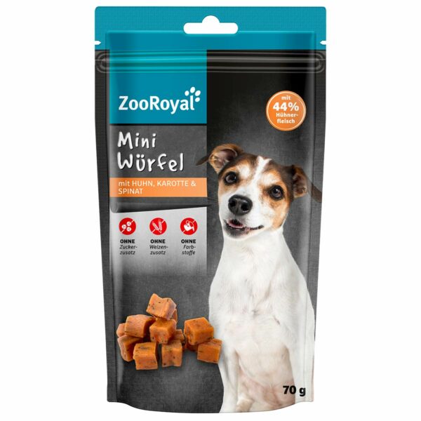 ZooRoyal Mini Hühnerwürfel mit Karotte & Spinat 70g