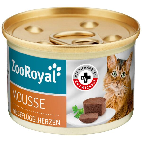 ZooRoyal Mousse mit Geflügelherzen 12x85g